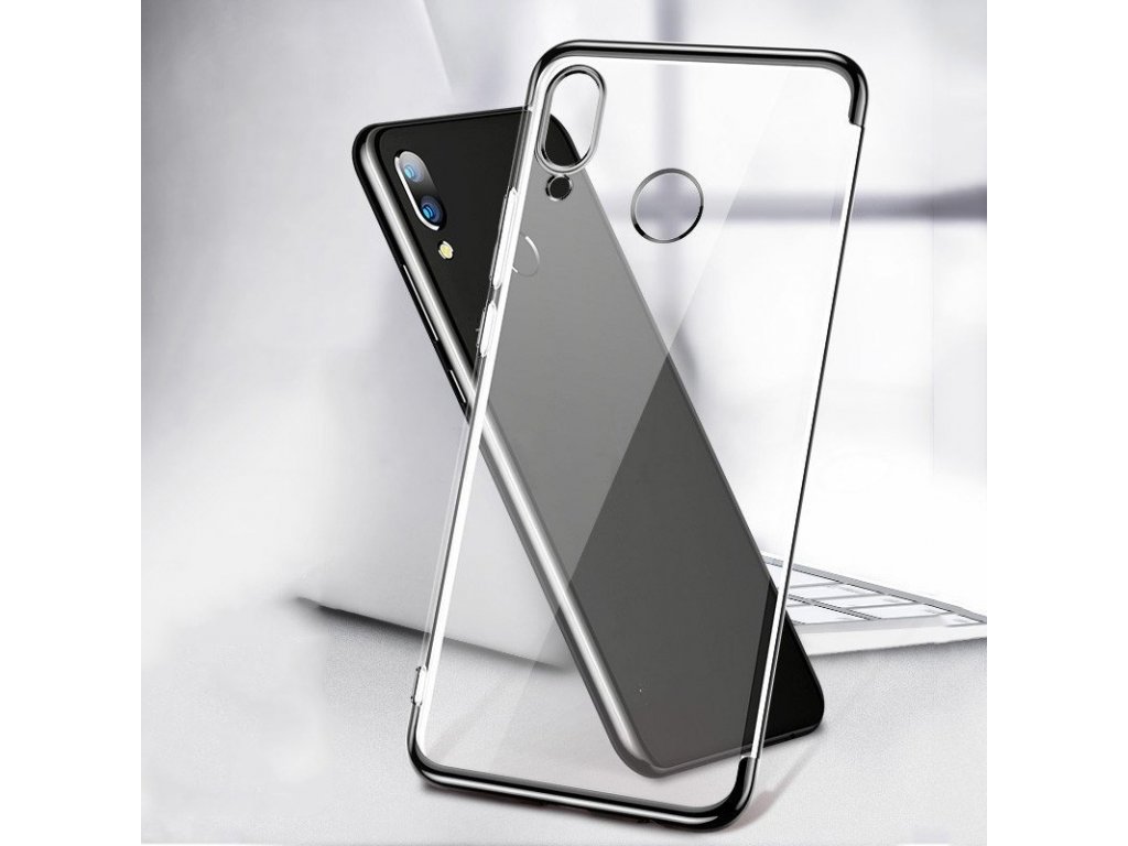 Clear Color case gelové pouzdro s metalickým rámem Huawei P Smart 2019 černé