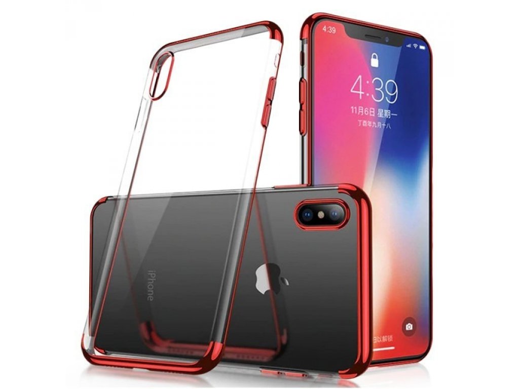 Clear Color case gelové pouzdro s metalickým rámem Huawei P30 Lite červené