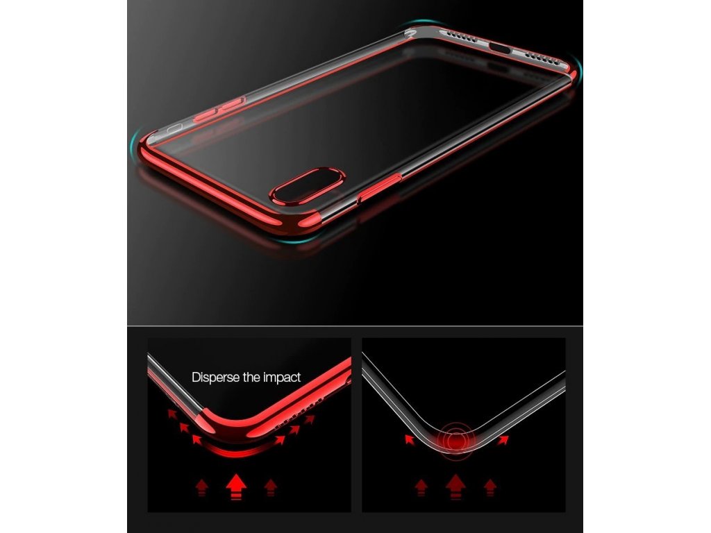 Clear Color case gelové pouzdro s metalickým rámem Huawei P30 Lite červené