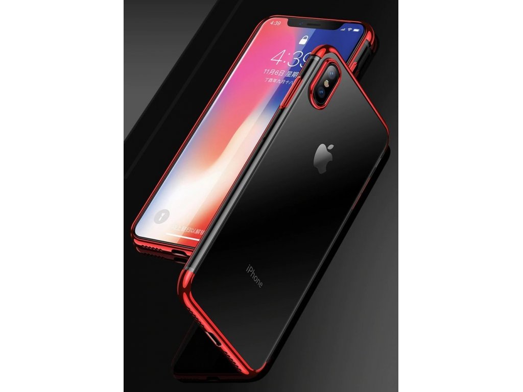 Clear Color case gelové pouzdro s metalickým rámem Huawei P30 Lite červené