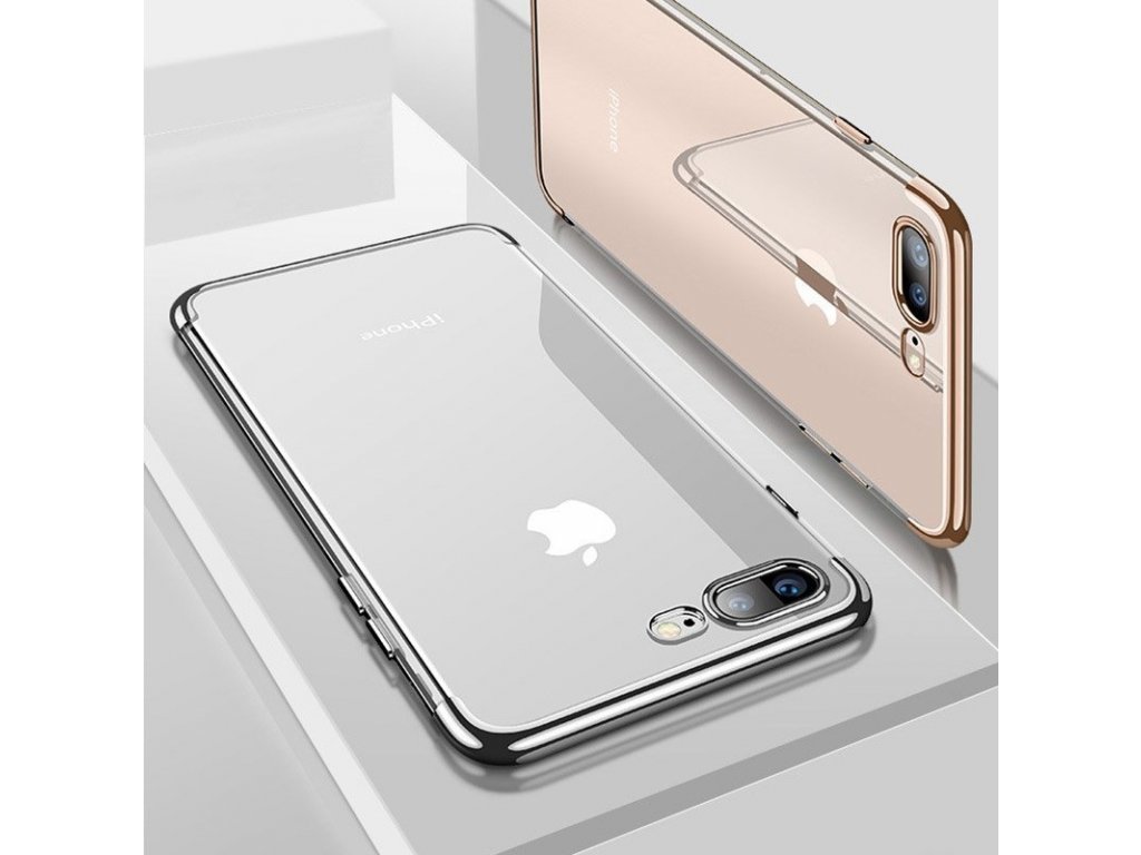 Clear Color case gelové pouzdro s metalickým rámem iPhone 8 Plus / iPhone 7 Plus modré