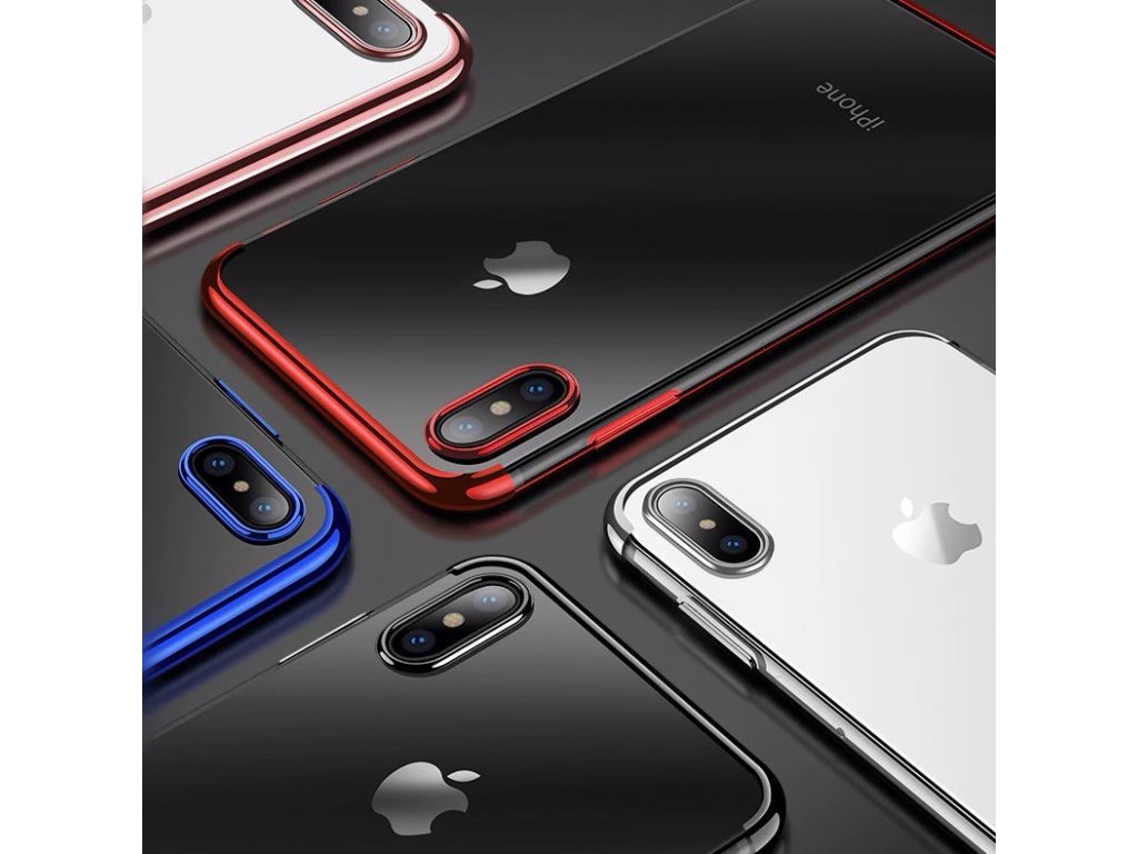 Clear Color case gelové pouzdro s metalickým rámem iPhone XS / iPhone X červené