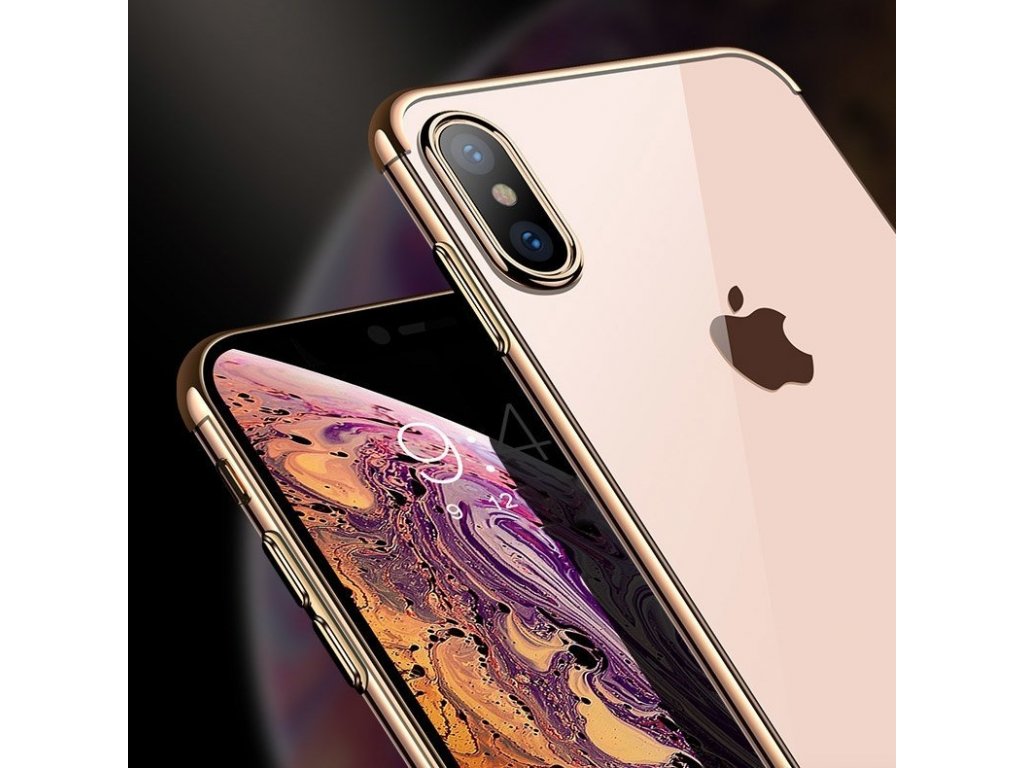 Clear Color case gelové pouzdro s metalickým rámem iPhone XS / iPhone X červené