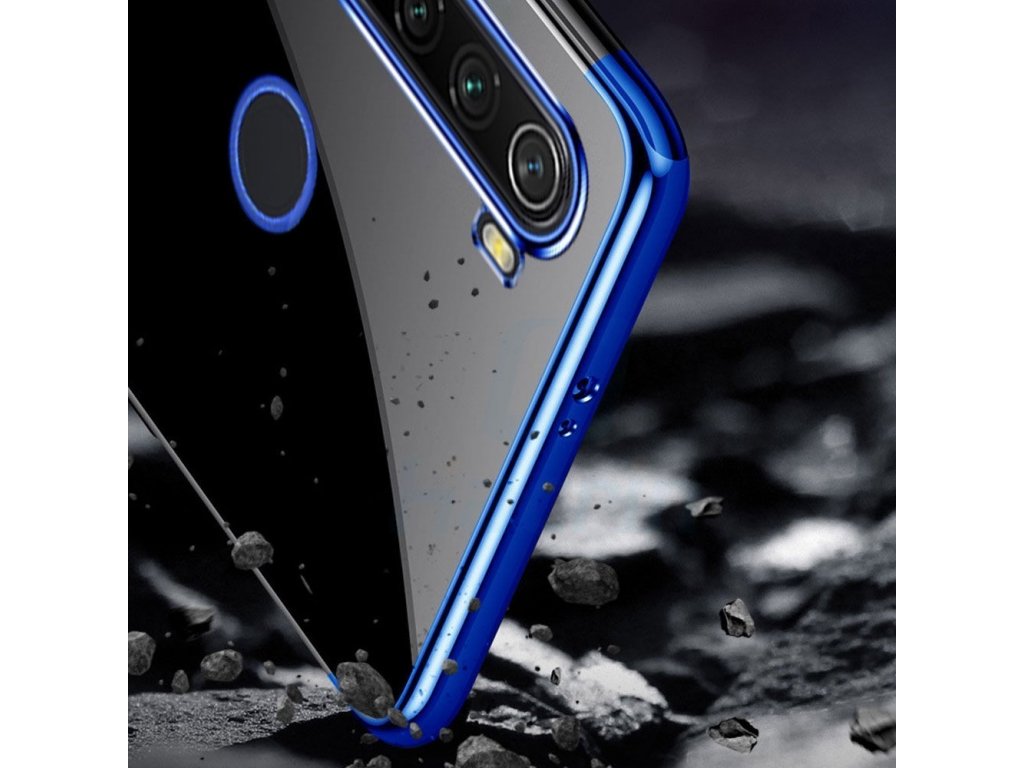 Clear Color case gelové pouzdro s metalickým rámem Motorola G8 Plus červené