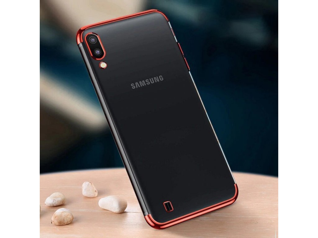 Clear Color case gelové pouzdro s metalickým rámem Samsung Galaxy A10 modré