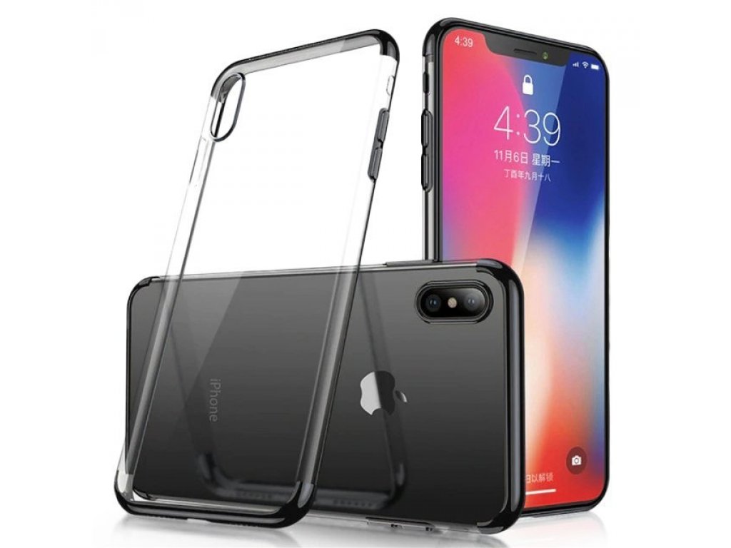 Clear Color case gelové pouzdro s metalickým rámem Samsung Galaxy A50 černé