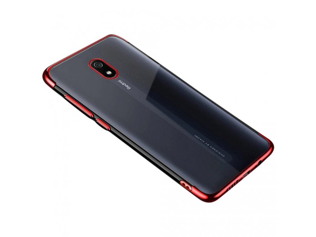 Clear Color case gelové pouzdro s metalickým rámem Xiaomi Redmi 8A červené