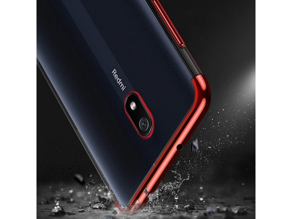 Clear Color case gelové pouzdro s metalickým rámem Xiaomi Redmi 8A červené