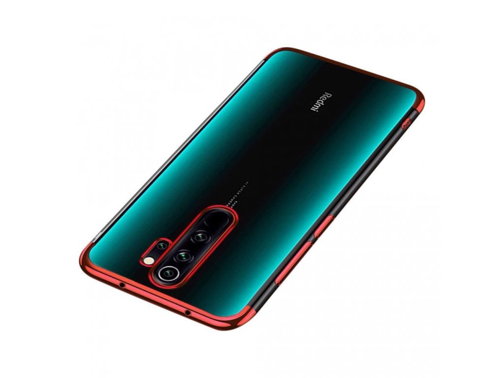 Clear Color case gelové pouzdro s metalickým rámem Xiaomi Redmi 9 červené