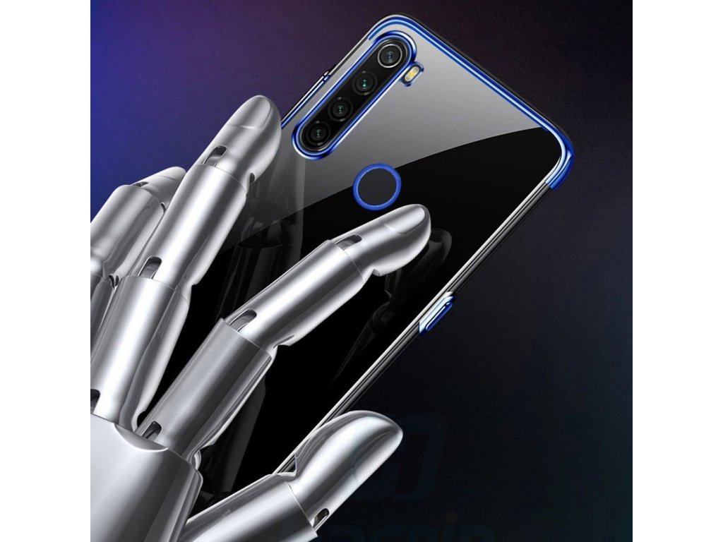 Clear Color case gelové pouzdro s metalickým rámem Xiaomi Redmi Note 8T modré