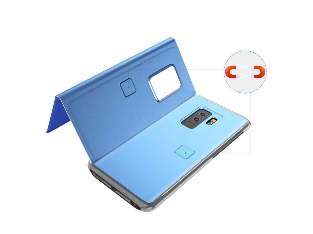 Clear View Case pouzdro s klapkou Huawei P40 Lite / Nova 7i / Nova 6 SE modré