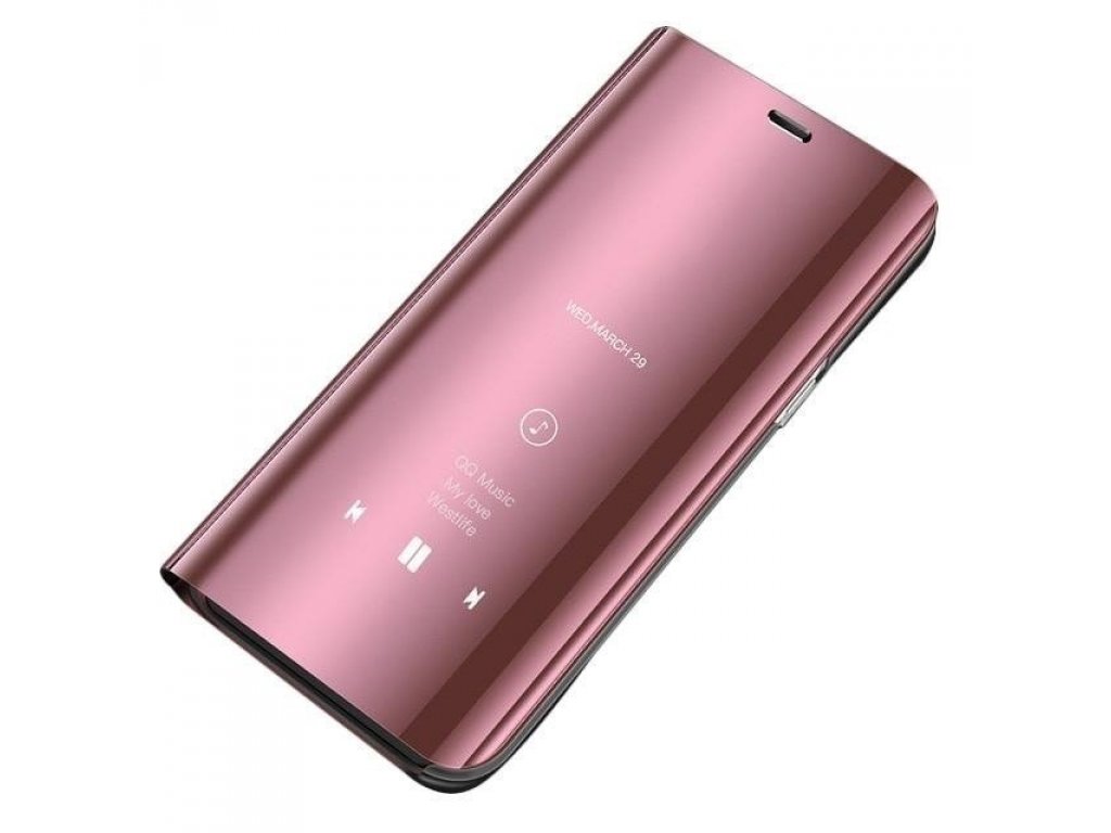 Clear View Case pouzdro s klapkou Huawei Y5 2019 růžové