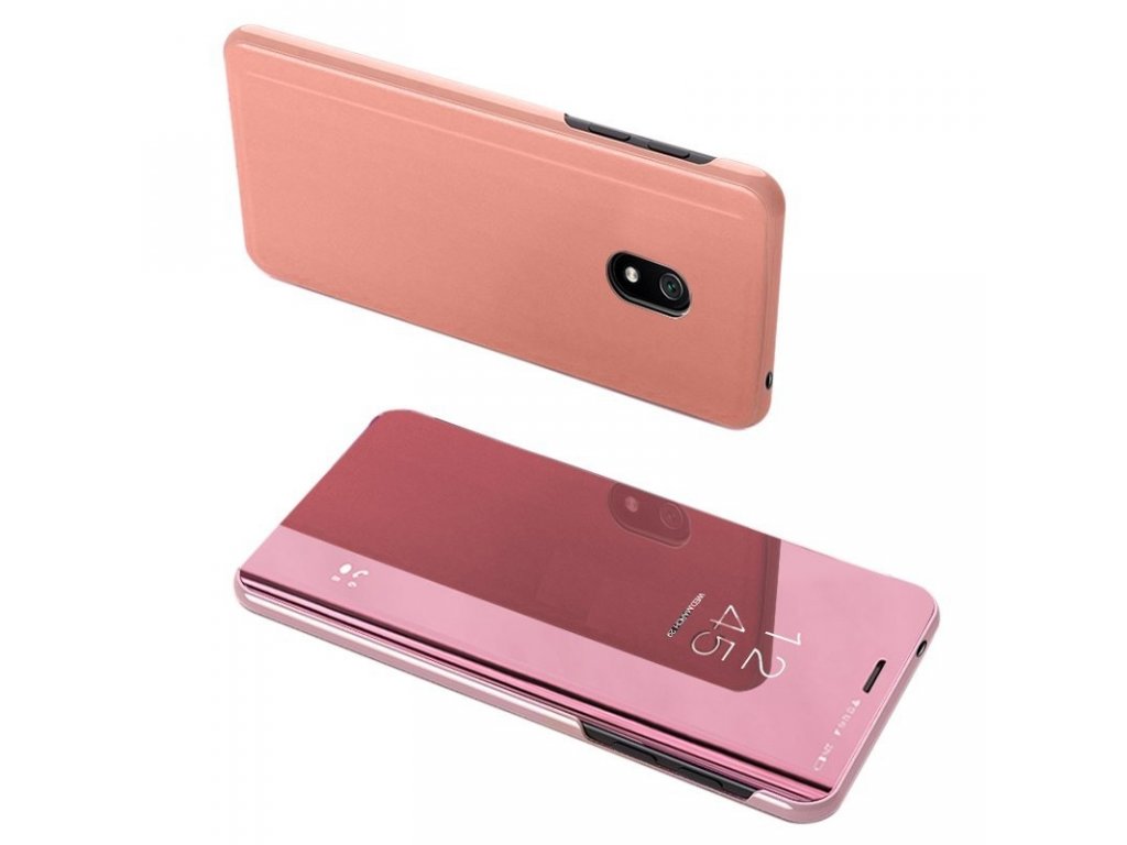 Clear View Case pouzdro s klapkou Xiaomi Redmi 8A růžové