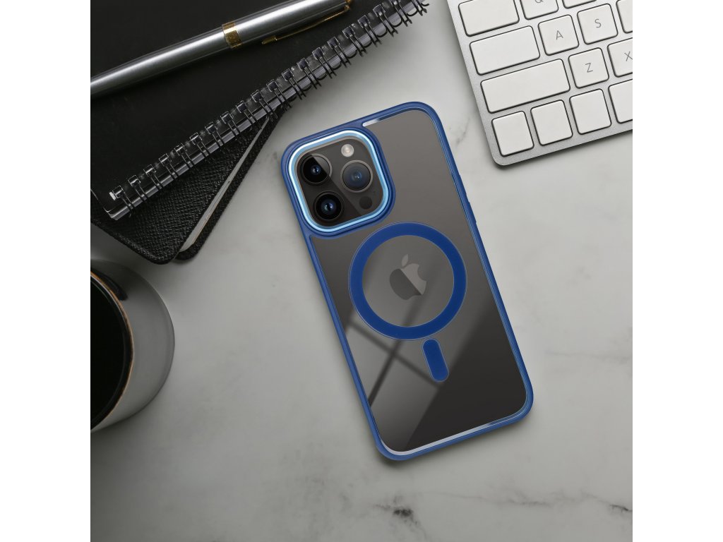 Color Edge Mag Cover case compatible with MagSafe for IPHONE 13 PRO navy blue