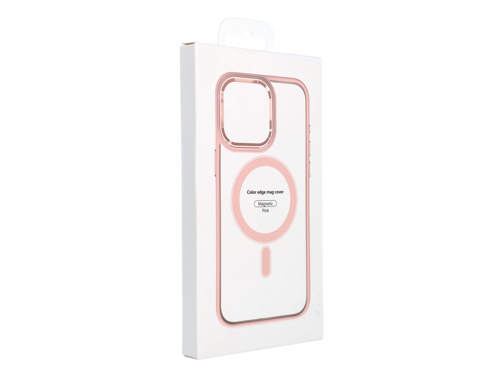 Color Edge Mag Cover case compatible with MagSafe for IPHONE 14 PRO MAX pink