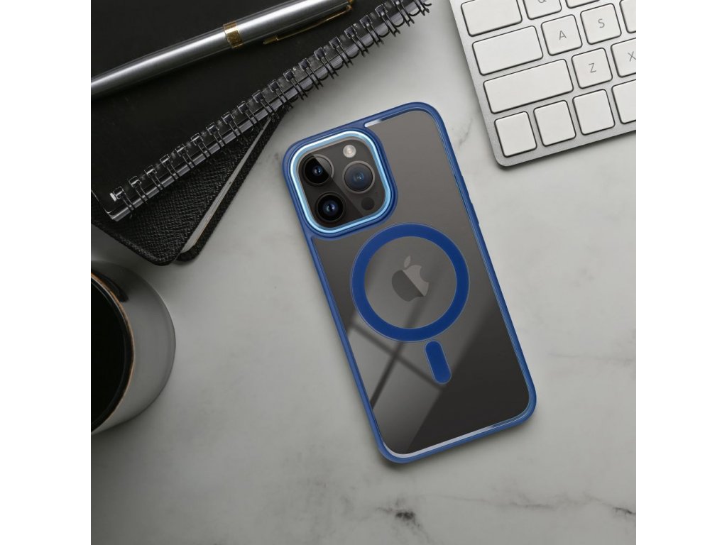 Color Edge Mag Cover case compatible with MagSafe for IPHONE 15 PLUS navy blue