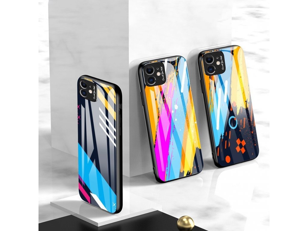 Color Glass Case pouzdro z tvrzeného skla s clonou na kameru Xiaomi Redmi Note 9 Pro / Redmi Note 9S vzorek 3