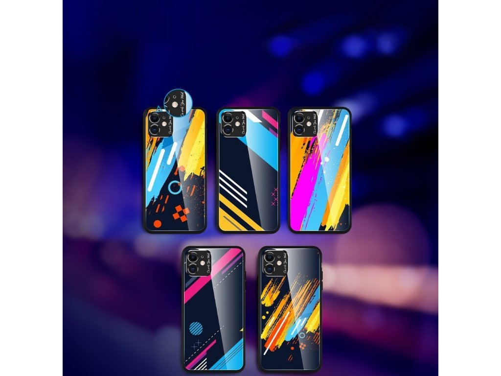 Color Glass Case pouzdro z tvrzeného skla s clonou na kameru Xiaomi Redmi Note 9 Pro / Redmi Note 9S vzorek 3