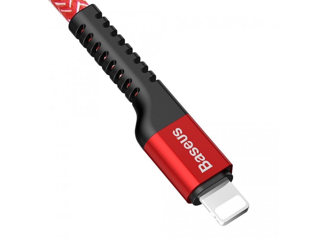 Confidant Anti-break Cable odolný nylonový kabel USB Lightning 2A 1M červený