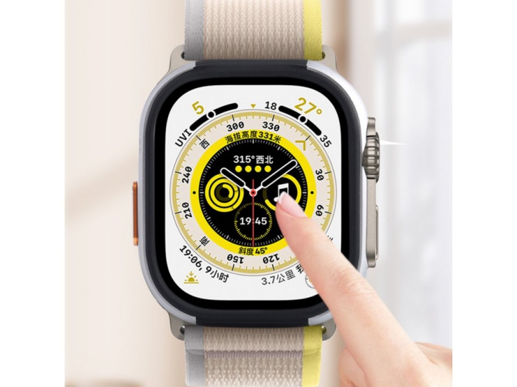 COTECi celoplošné ochranné hliníkové pouzdro pro Apple Watch Ultra 49mm titanová