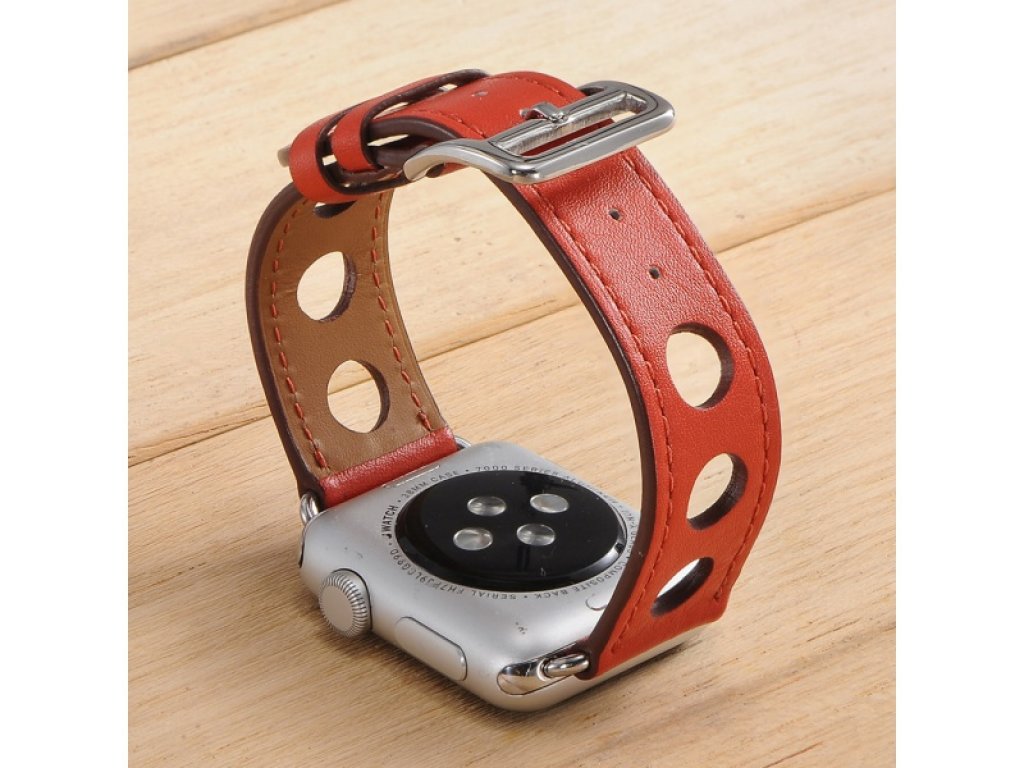 COTECi kožený řemínek pro Apple Watch 42/44/45/49mm červená