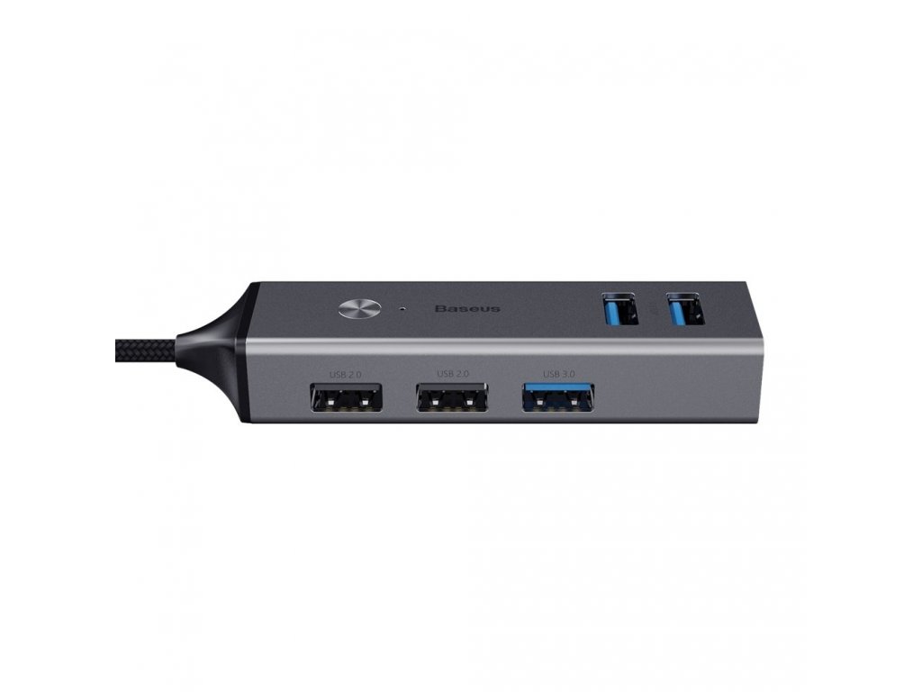 Cube adapter HUB adaptér z konektoru USB-C na 5x USB (3x USB 3.0, 2x USB 2.0) šedý (CAHUB-D0G)