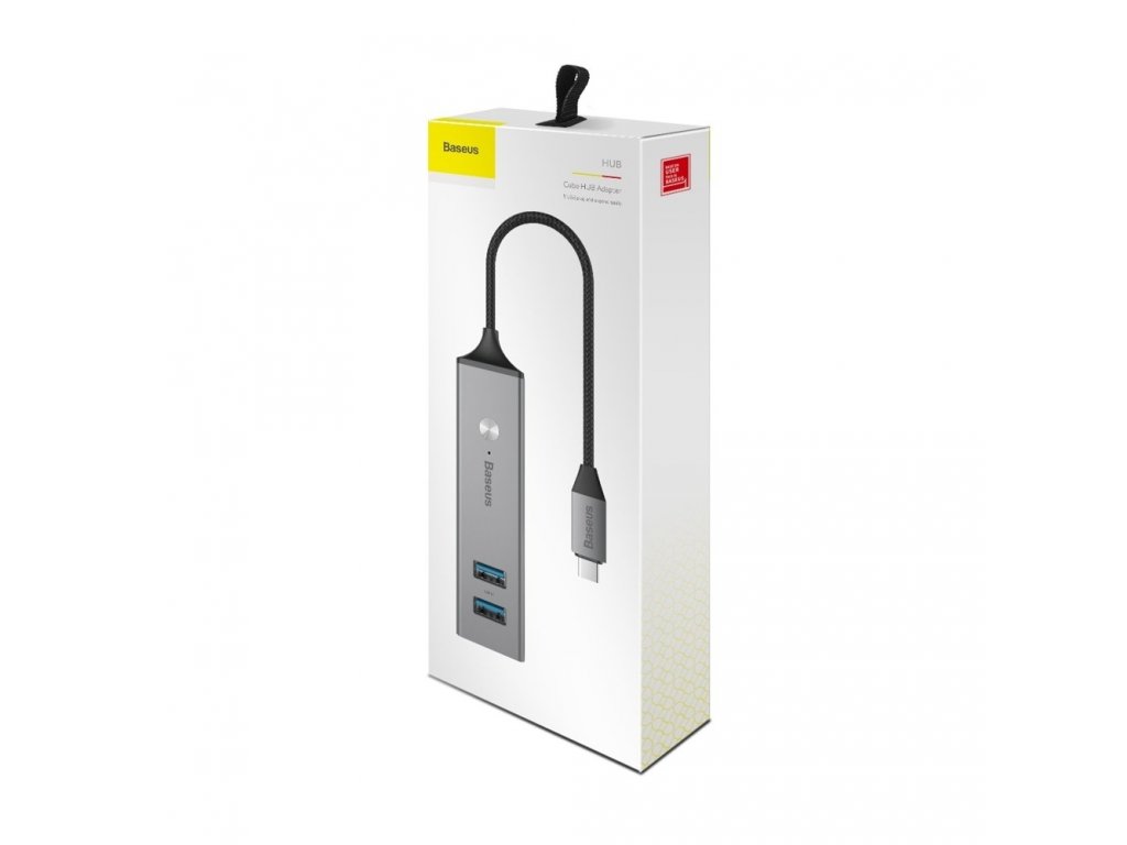 Cube adapter HUB adaptér z konektoru USB-C na 5x USB (3x USB 3.0, 2x USB 2.0) šedý (CAHUB-D0G)