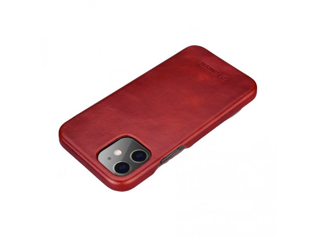 Curved Edge Vintage Folio kožené pouzdro iPhone 12 Pro Max červené (RIX1202 red)