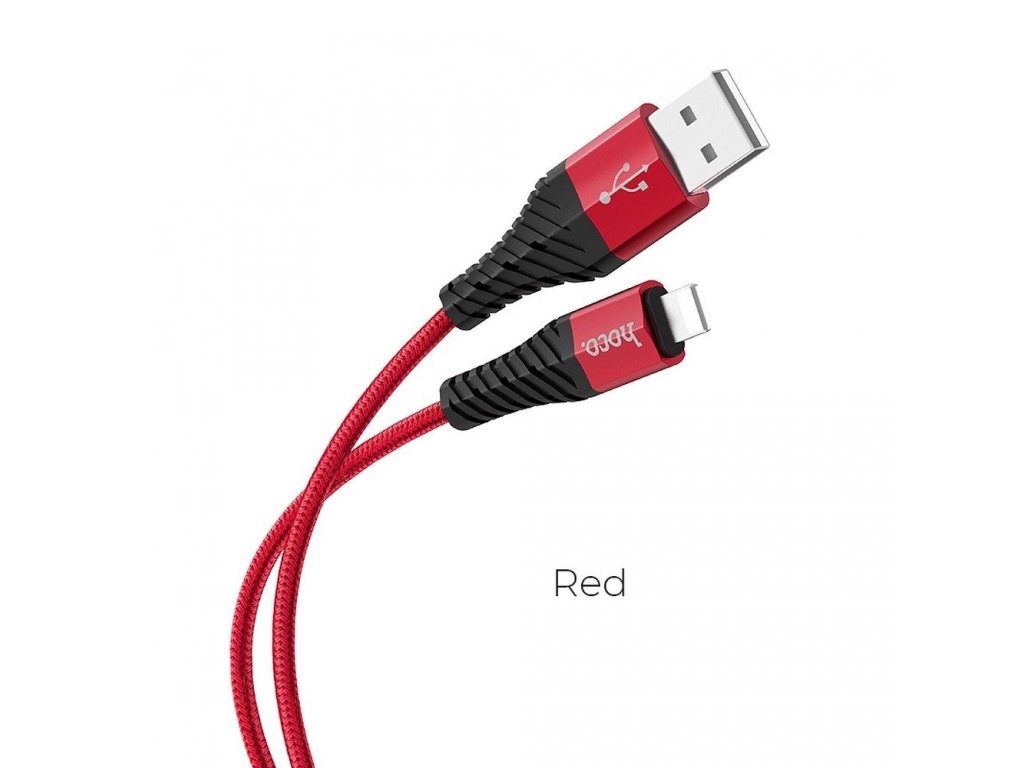 Datový kabel USB na iPhone Lightning 8-pin COOL X38 1 metr červený