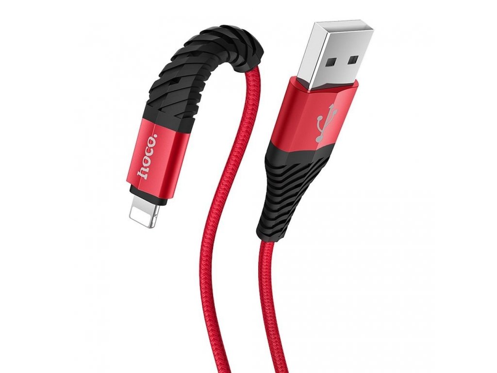 Datový kabel USB na iPhone Lightning 8-pin COOL X38 1 metr červený