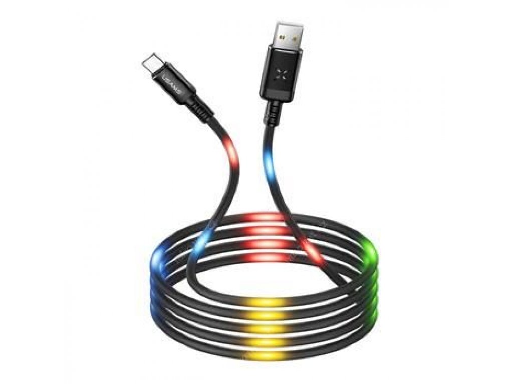 Datový kabel USB Typ-C USAMS Voice Control LED - černý