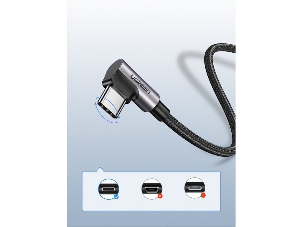 Datový kabel USB - USB-C 1m 3A šedý (50941)