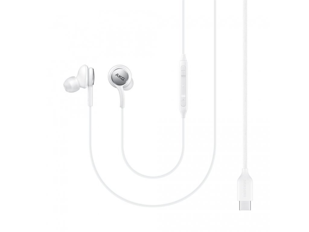 Drátová sluchátka do uší AKG USB-C ANC (aktivní potlačení hluku) bílá (EO-IC100BWEGEU)