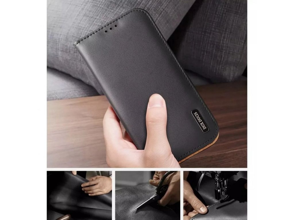 DUX DUCIS Hivo - Leather Wallet Case for Apple iPhone 15 Pro Max czerwone