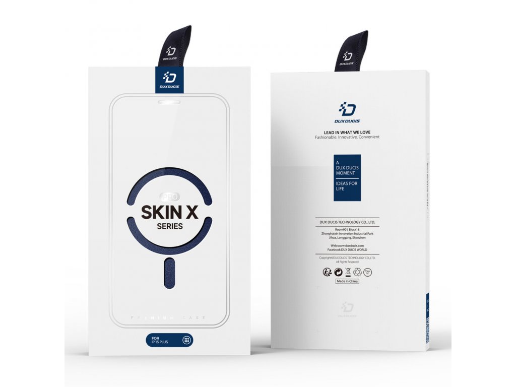 Dux Ducis Skin X Pro Magnetické Flipové pouzdro MagSafe pro iPhone 15 Plus modré