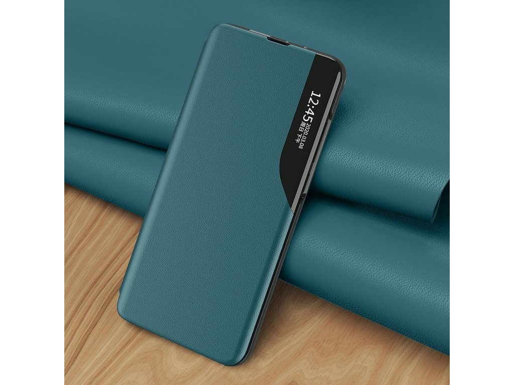 Eco Leather View Case elegantní knížkové pouzdro s funkcí stojánku pro Samsung Galaxy A02s černé