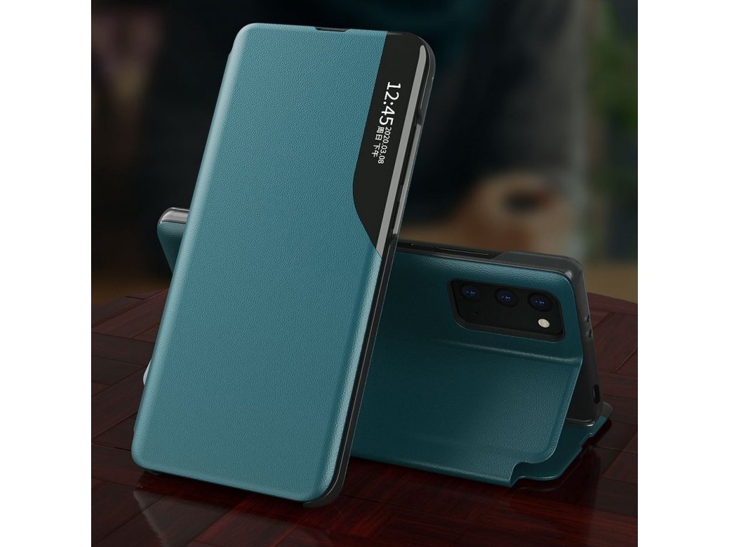 Eco Leather View Case elegantní pouzdro s flipovým krytem a funkcí stojánku Xiaomi Poco M3 / Xiaomi Redmi 9T modré