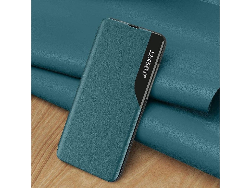 Eco Leather View Case elegantní pouzdro s klapkou a funkcí podstavce Huawei P40 černé