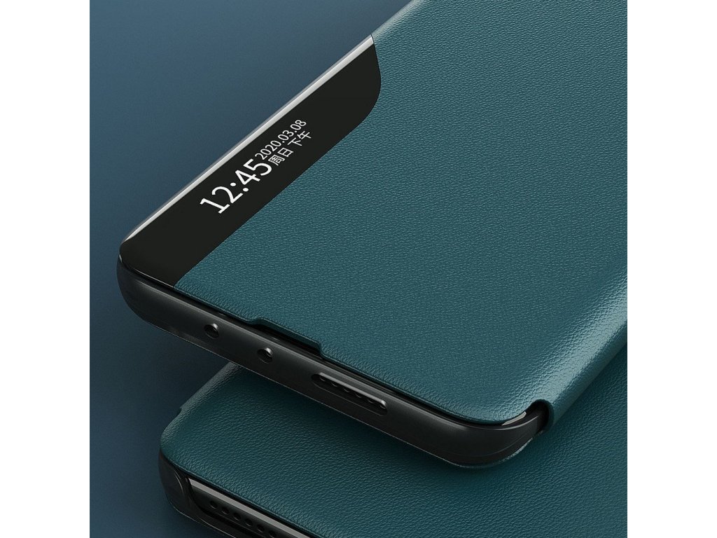 Eco Leather View Case elegantní pouzdro s klapkou a funkcí podstavce Huawei P40 Lite E černé