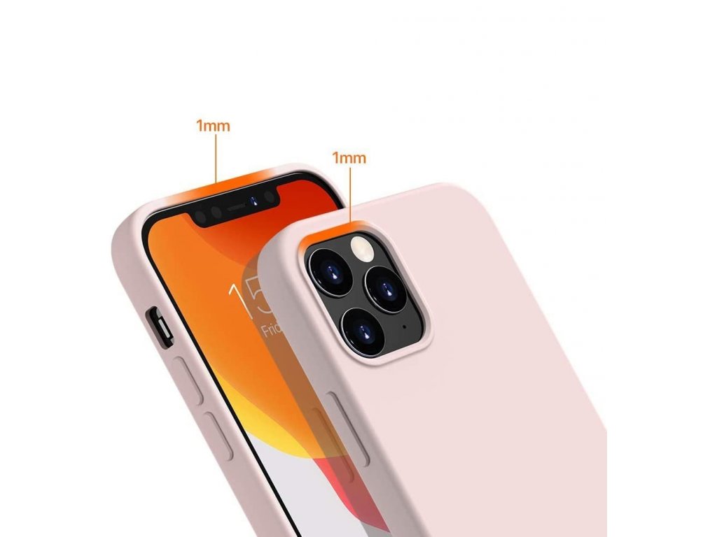 Elastický silikonový zadní kryt pro iPhone 12 mini růžový