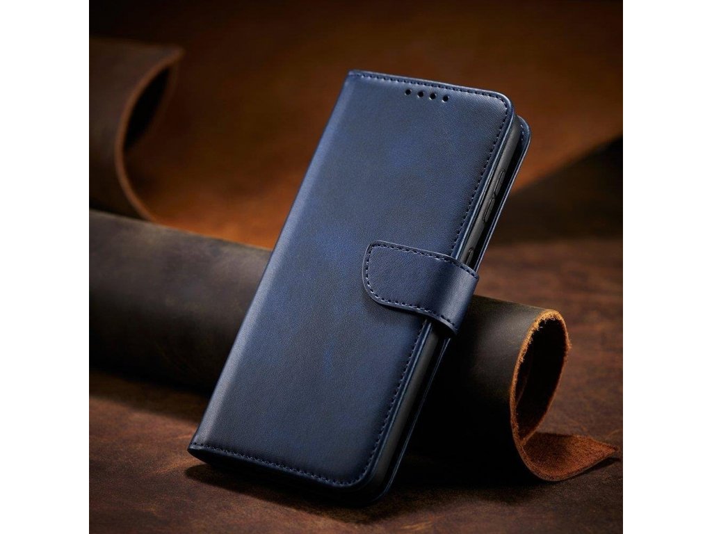 Elegantní knížkové pouzdro Magnet Case s funkcí stojánku pro Samsung Galaxy S22 Ultra modré