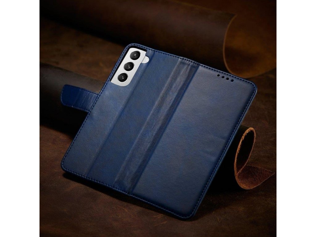 Elegantní knížkové pouzdro Magnet Case s funkcí stojánku pro Samsung Galaxy S22 Ultra modré