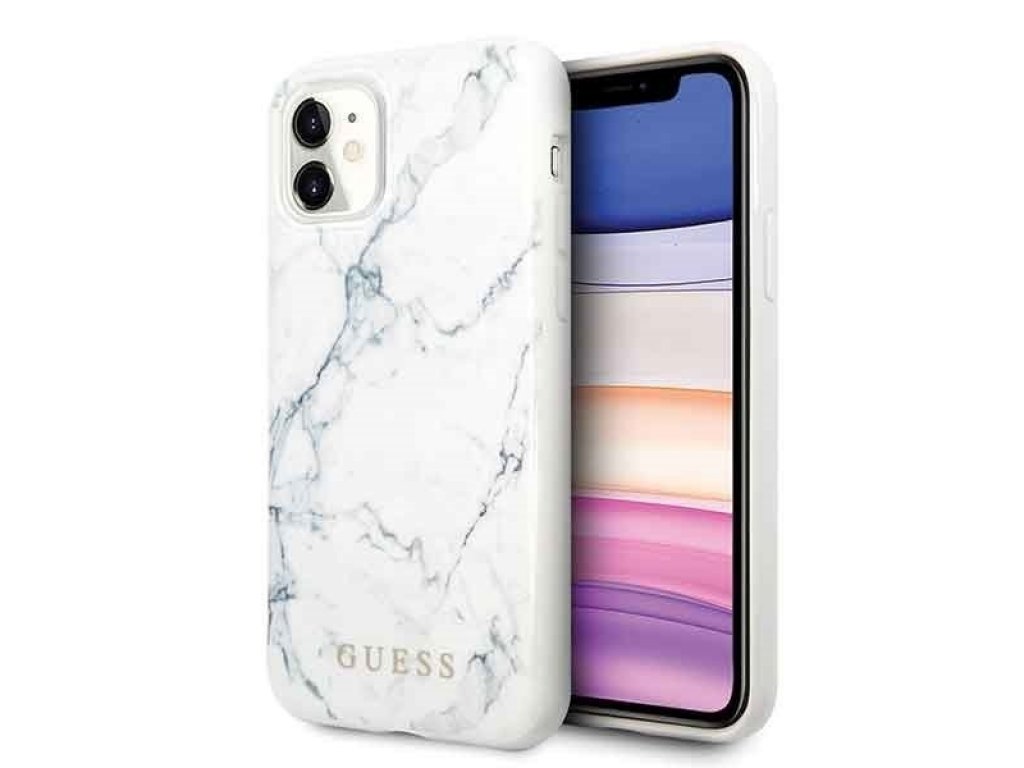 Pouzdro Marble GUHCN61PCUMAWH pro iPhone 11 - bílé