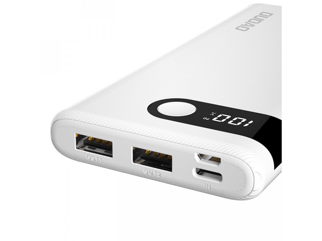 Externí baterie (powerbanka) 10000 mAh 2x USB / USB typu C / micro USB 2 A s LED displejem černá (K9Pro-02)