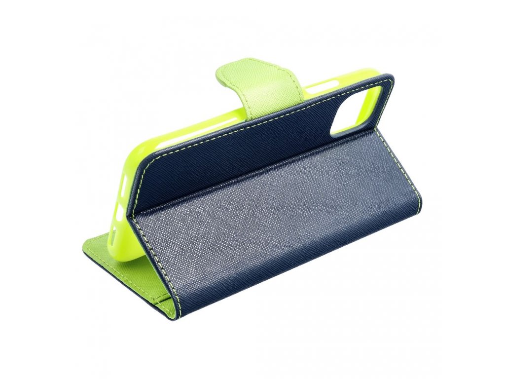 Fancy Book case for IPHONE 15 PLUS navy / lime