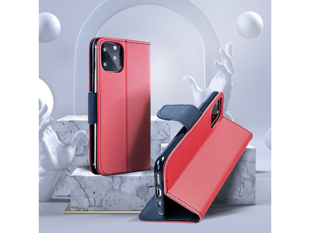 Fancy Book case for IPHONE 15 PLUS red / navy