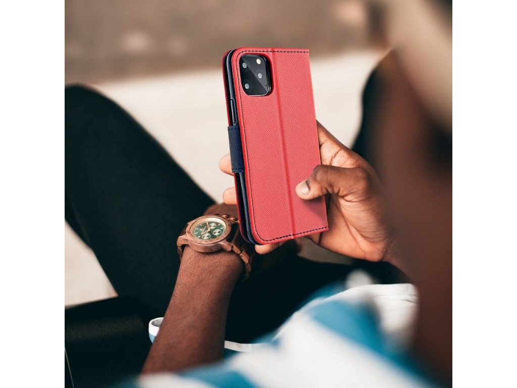 Fancy Book case for IPHONE 15 PLUS red / navy