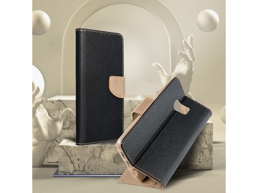 Fancy Book case for IPHONE 15 PRO MAX black / gold