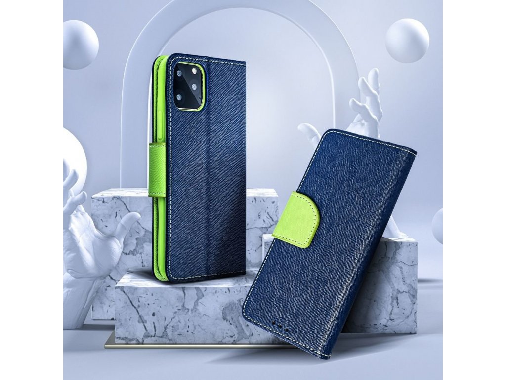 Knížkové pouzdro Fancy pro SAMSUNG Galaxy A54 navy / lime