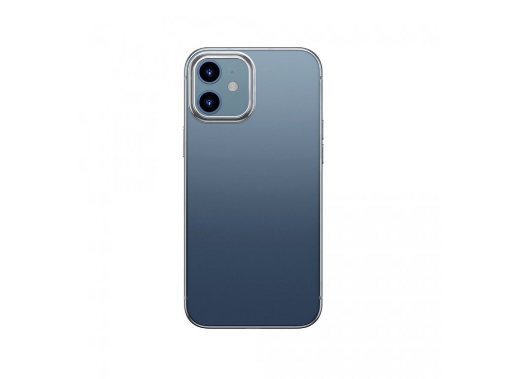 Flexibilní gelový zadní kryt s lesklým kovovým rámečkem pro iPhone 12 mini Moonlight silver (ARAPIPH54N-MD0S)